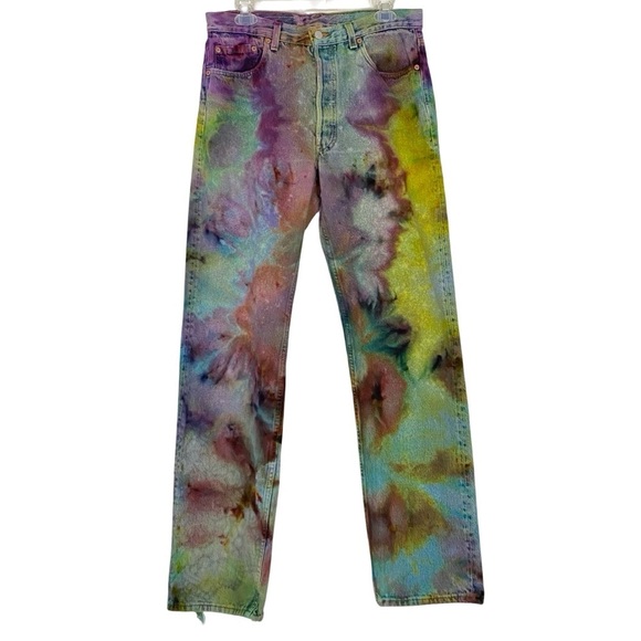 Levi's Other - Vintage Levi’s Jeans Waist Size 30 31 Levis 501 Tie Dye VTG 90s Button Fly Multi